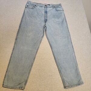 Levi Strauss Signature 540 Jeans Mens 42x30 Light Wash Relaxed Fit Denim